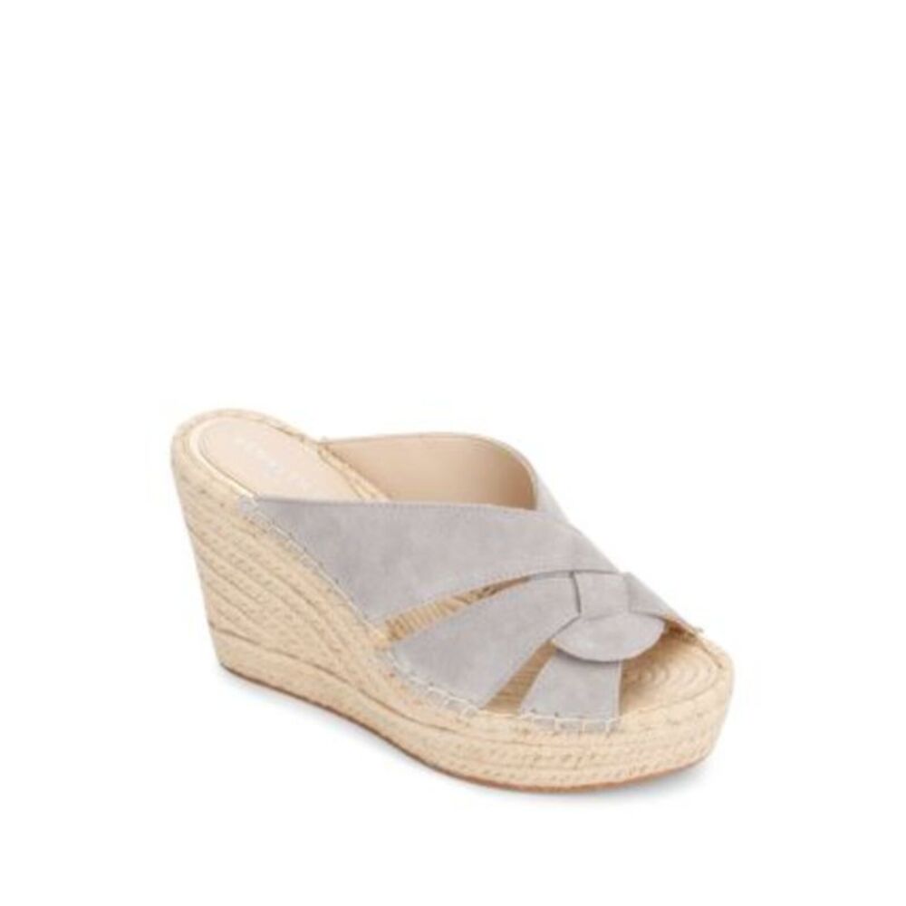 KENNETH COLE Womens Gray Swirl 1" Platform Mule New York Olivia Wedge Shoes 9.5